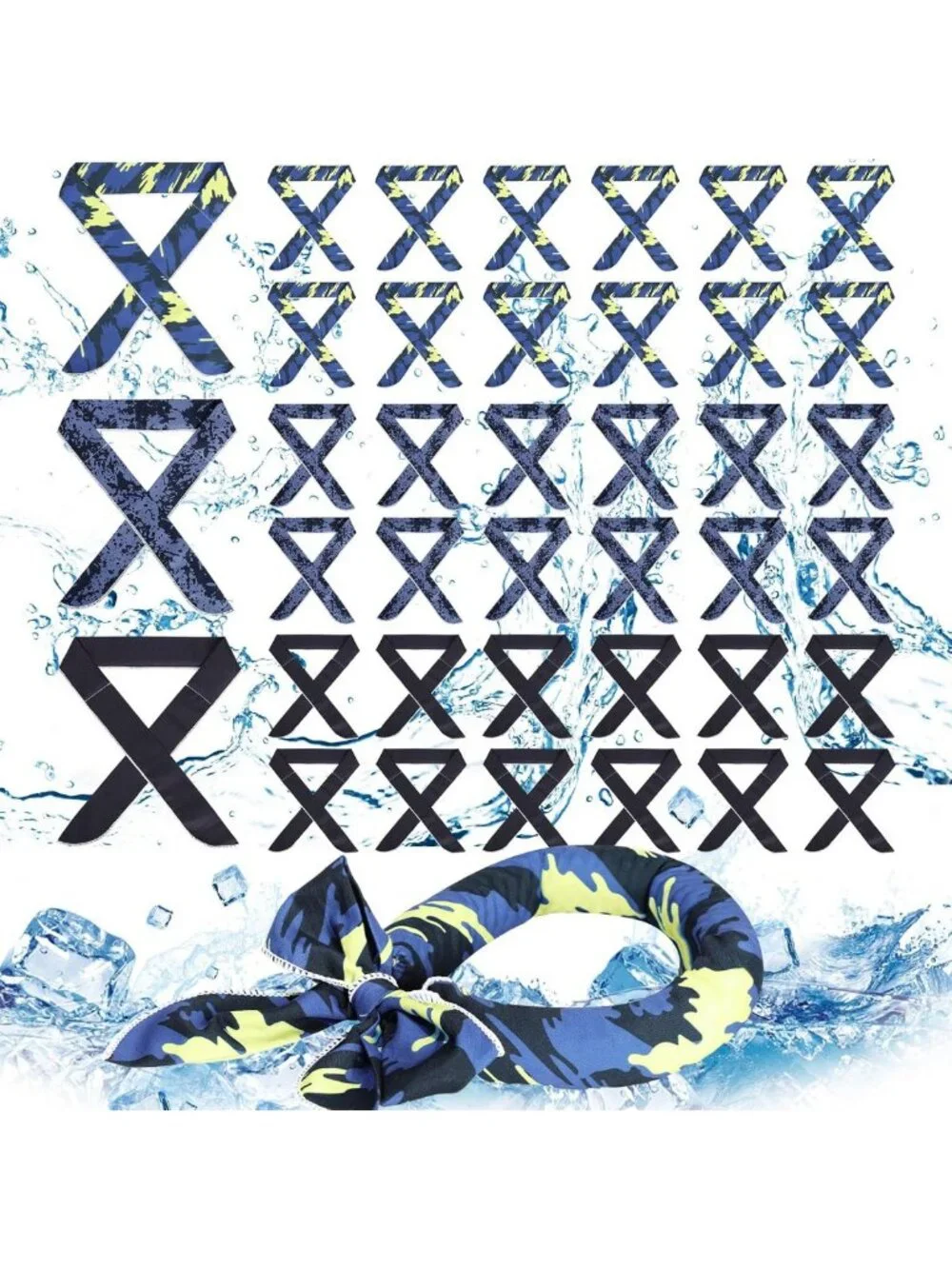 36 Pcs Cooling Scarves & Neck Wraps - Ice Bandanas for Hot Weather Outdoor Use